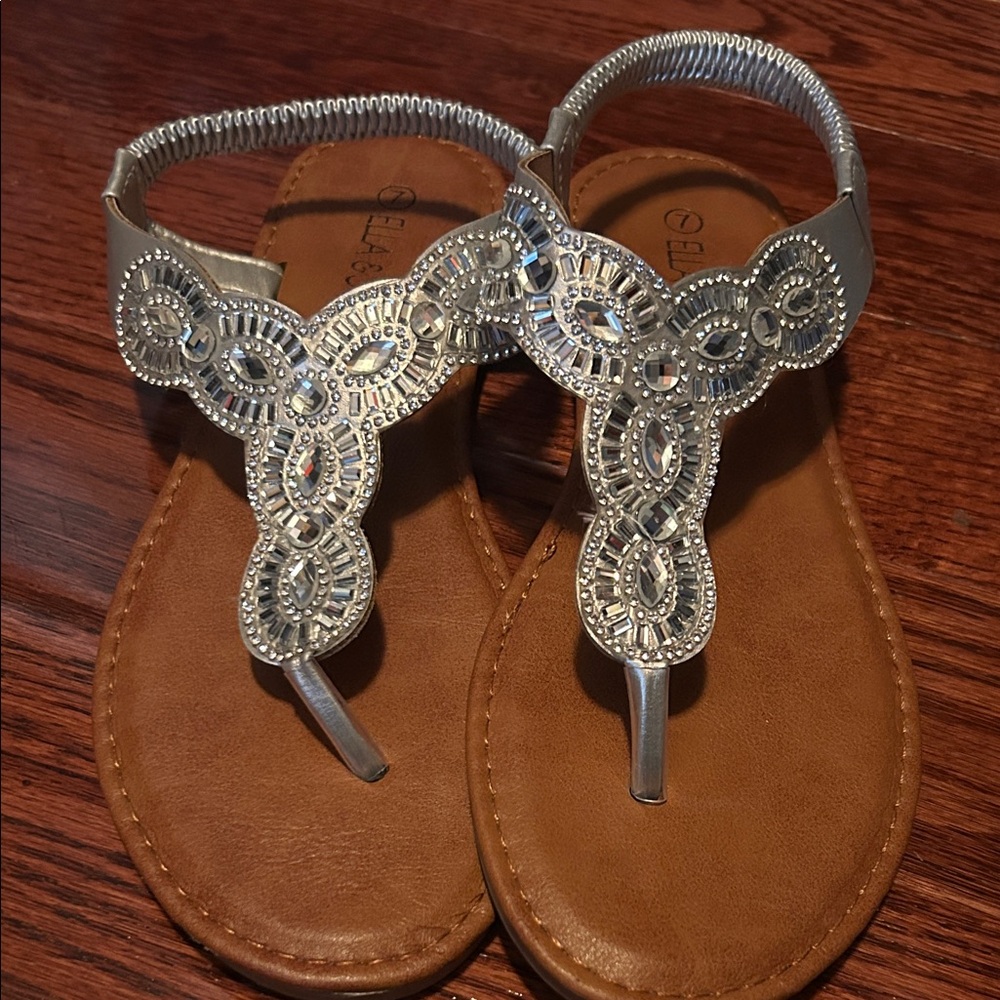 Silver Beaded Sandals